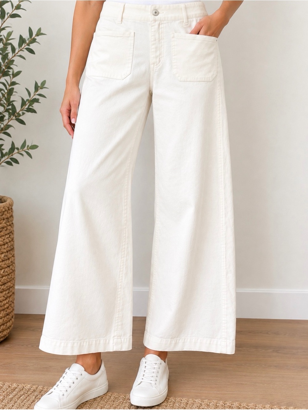 SPANX white Wide Leg Pull-On Pants XL Cropped